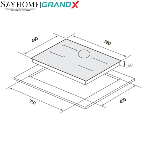 Bếp điện từ GRANDX GX E738Lux Series 7 3 vùng nấu - Bảo hành chính hãng 4 năm
