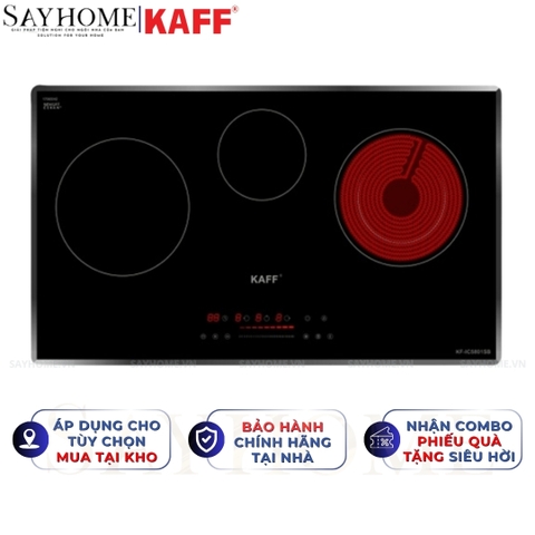 Bếp điện từ kết hợp KAFF KF-IC5801SB PLUS 3 vùng nấu - Bảo hành chính hãng 7 năm