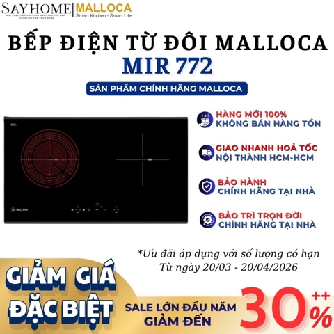 Bếp điện từ đôi kết hợp MALLOCA MIR 772 - Hàng chính hãng