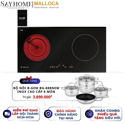 Bếp từ đôi Malloca MH-02IR D - Hàng chính hãng Malloca