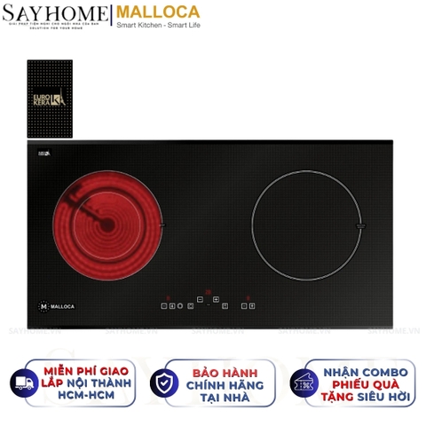 Bếp điện từ kết hợp đôi Malloca MH-02IR LB - Hàng chính hãng Malloca