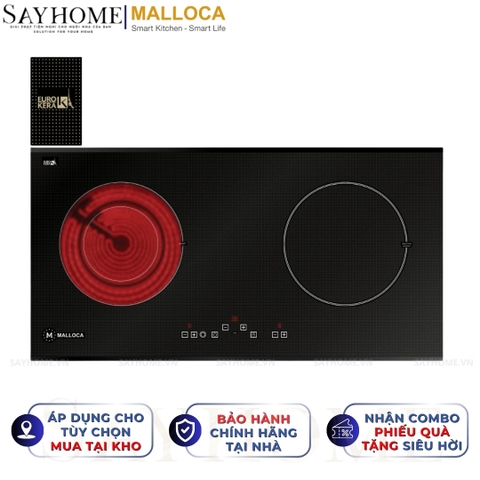 Bếp điện từ kết hợp đôi Malloca MH-02IR LB - Hàng chính hãng Malloca