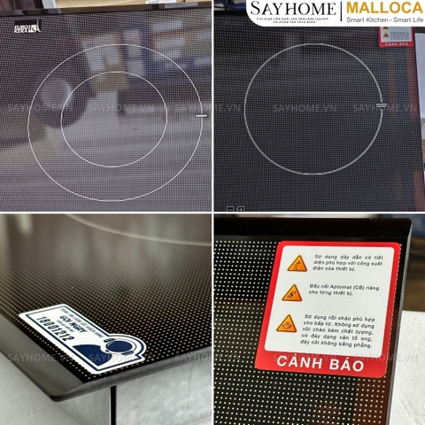Bếp điện từ kết hợp đôi Malloca MH-02IR LB - Hàng chính hãng Malloca