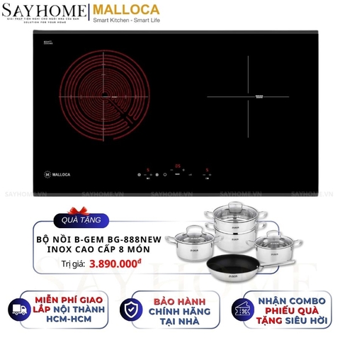 Bếp điện từ đôi kết hợp MALLOCA MIR 772 - Hàng chính hãng