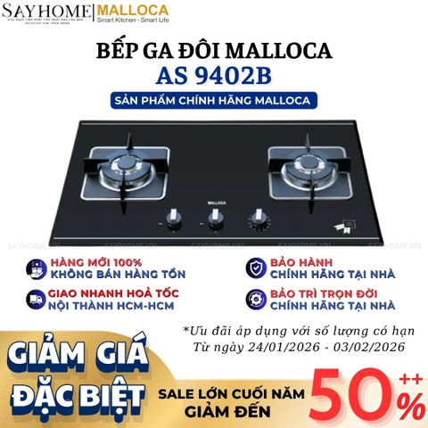 Bếp Ga đôi MALLOCA AS 9402B - Hàng chính hãng
