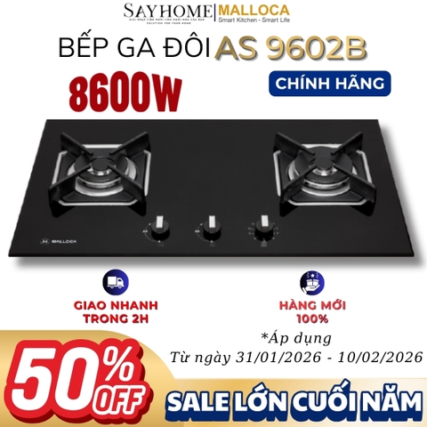 Bếp Ga đôi MALLOCA AS 9602B - Hàng chính hãng