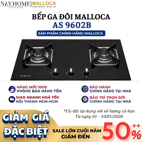 Bếp Ga đôi MALLOCA AS 9602B - Hàng chính hãng