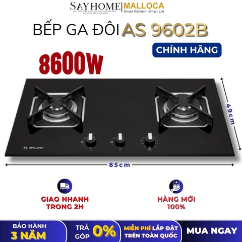 Bếp Ga đôi MALLOCA AS 9602B - Hàng chính hãng