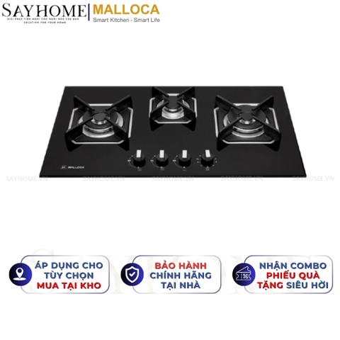 Bếp Ga MALLOCA AS 9603B 3 vùng nấu - Hàng chính hãng