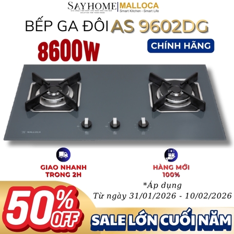 Bếp Ga đôi MALLOCA AS 9602DG - Hàng chính hãng