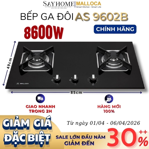 Bếp Ga đôi MALLOCA AS 9602B - Hàng chính hãng
