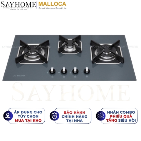 Bếp Ga MALLOCA AS 9603DG 3 vùng nấu - Hàng chính hãng