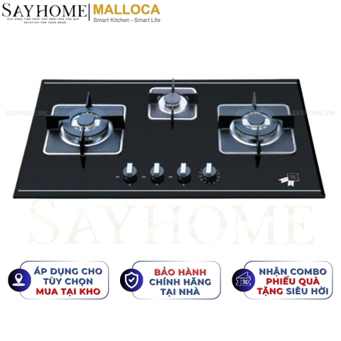 Bếp Ga MALLOCA AS 9403B 3 vùng nấu - Hàng chính hãng