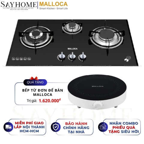 Bếp Ga MALLOCA GHG 733B NEW 3 vùng nấu - Hàng chính hãng