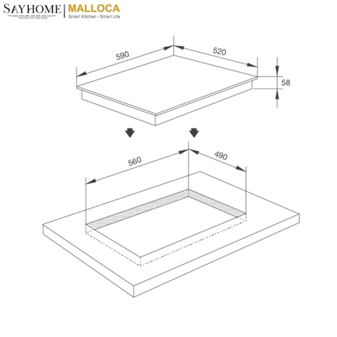 Bếp từ Malloca MH-5903 IN 3 vùng nấu - Hàng chính hãng Malloca