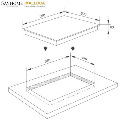 Bếp từ Malloca MI 594 LINEAR 4 vùng nấu - Hàng chính hãng Malloca