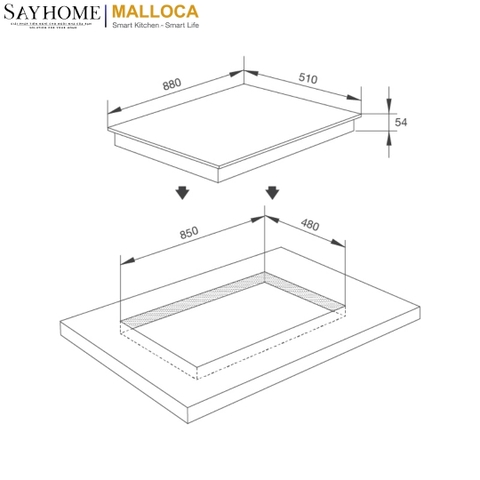 Bếp kính âm 5 từ Malloca Skylux MH-885 tại thành phố Hồ Chí Minh