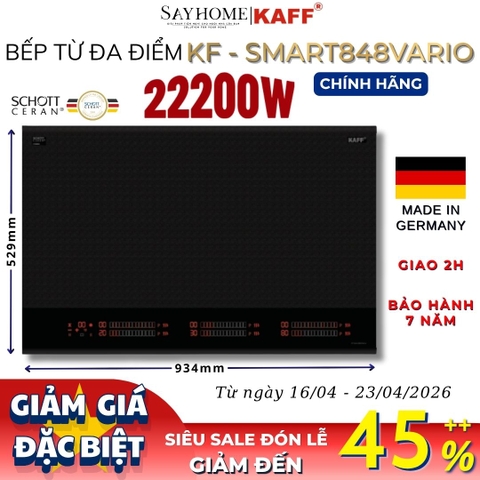 Bếp từ đa vùng nấu KAFF KF-Smart848Vario CAO CẤP - Bảo hành chính hãng 7 năm