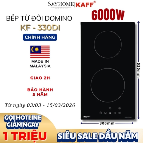 Bếp từ đôi Domino KAFF KF-330DI - Bảo hành chính hãng 5 năm