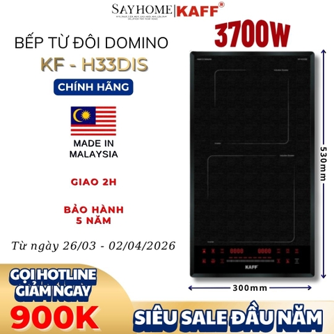 Bếp từ đôi Domino KAFF KF-H33DIS - Bảo hành chính hãng 5 năm