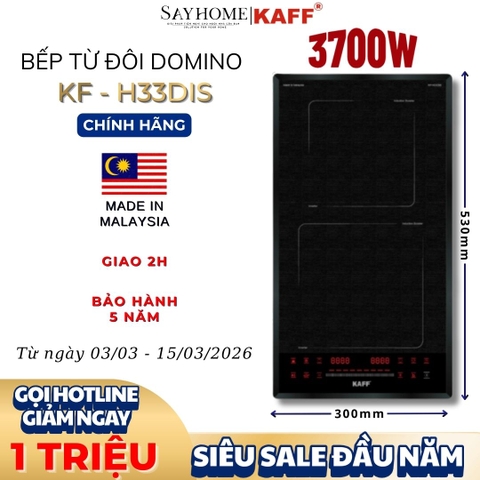 Bếp từ đôi Domino KAFF KF-H33DIS - Bảo hành chính hãng 5 năm
