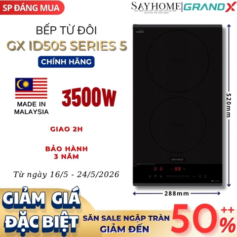 Bếp từ đôi GRANDX GX ID505 Series 5 - Bảo hành chính hãng 3 năm