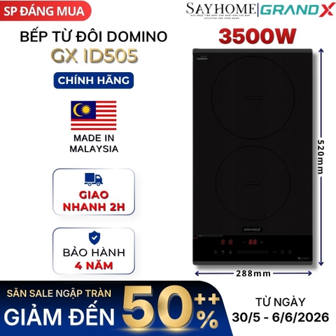 Bếp từ đôi GRANDX GX ID505 Series 5 - Bảo hành chính hãng 3 năm