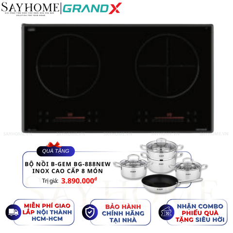 Bếp từ đôi GRANDX GX IH615SE Series 6 - Bảo hành chính hãng 3 năm