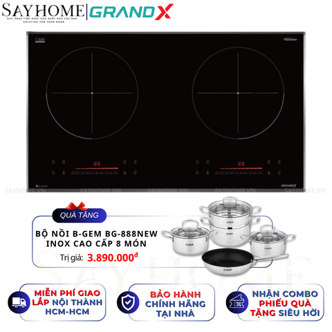 Bếp từ đôi GRANDX GX IH618SE Series 6 - Bảo hành chính hãng 3 năm