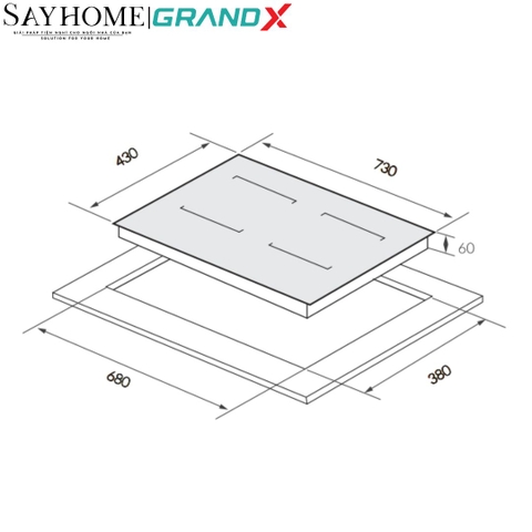 Bếp từ đôi GRANDX GX IH658SE Series 6 - Bảo hành chính hãng 3 năm