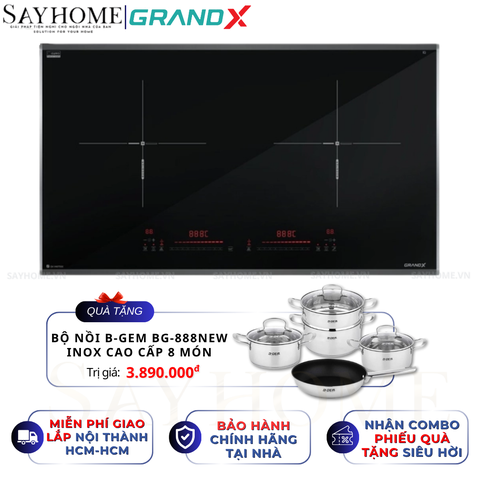 Bếp từ đôi GRANDX GX IH675SE Series 6 - Bảo hành chính hãng 3 năm