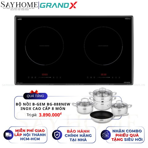 Bếp từ đôi GRANDX GX IH696SE Series 6 - Bảo hành chính hãng 3 năm