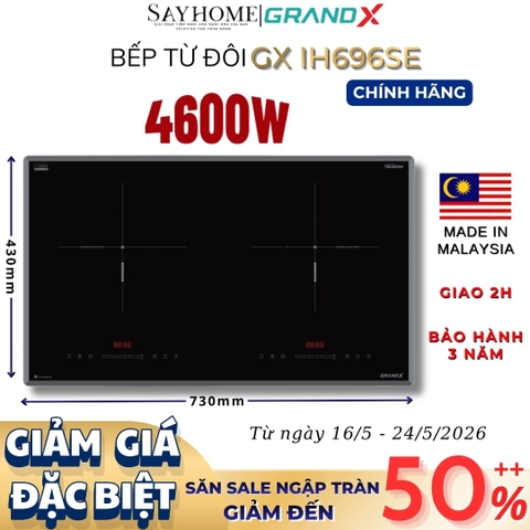 Bếp từ đôi GRANDX GX IH696SE Series 6 - Bảo hành chính hãng 3 năm