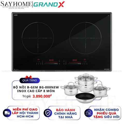 Bếp từ đôi GRANDX GX IH788Lux Series 7 - Bảo hành chính hãng 4 năm