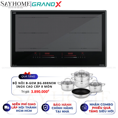 Bếp từ đôi GRANDX GX IH838Pro Series 8 - Bảo hành chính hãng 5 năm