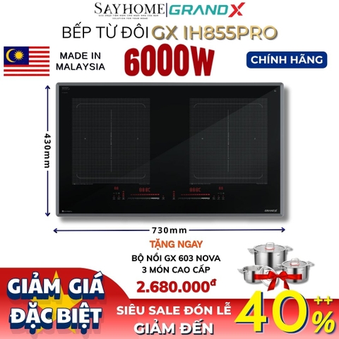 Bếp từ đôi GRANDX GX IH855Pro Series 8 tại Thành phố Hồ Chí Minh