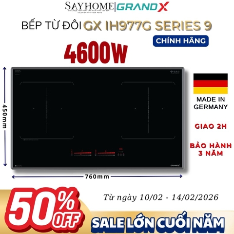 Bếp từ đôi GRANDX GX IH977G Series 9 - Bảo hành chính hãng 3 năm