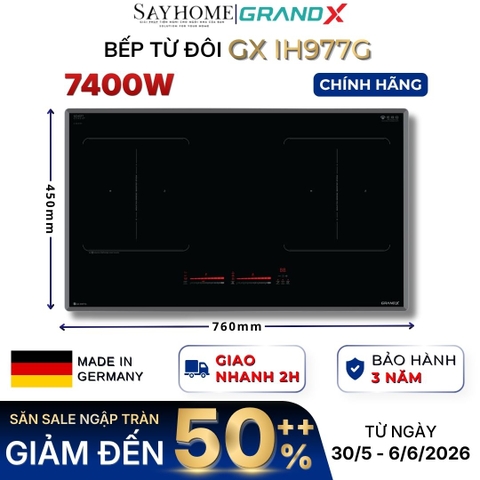 Bếp từ đôi GRANDX GX IH977G Series 9 - Bảo hành chính hãng 3 năm