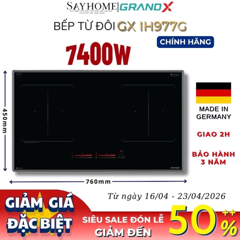 Bếp từ đôi GRANDX GX IH977G Series 9 - Bảo hành chính hãng 3 năm