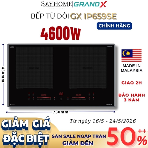 Bếp từ đôi GRANDX GX IP659SE Series 6 - Bảo hành chính hãng 3 năm