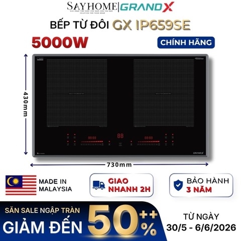 Bếp từ đôi GRANDX GX IP659SE Series 6 - Bảo hành chính hãng 3 năm