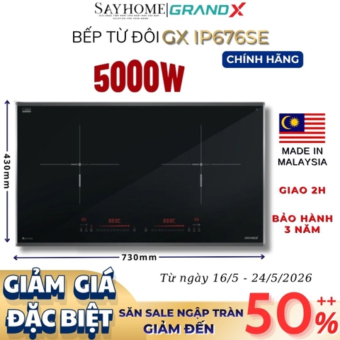 Bếp từ đôi GRANDX GX IP676SE Series 6 - Bảo hành chính hãng 3 năm