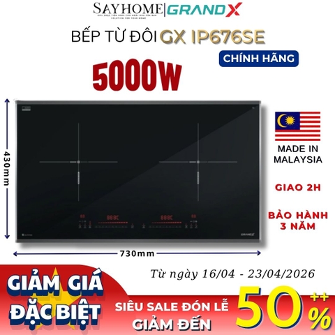 Bếp từ đôi GRANDX GX IP676SE Series 6 - Bảo hành chính hãng 3 năm