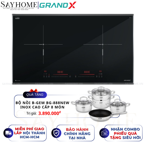 Bếp từ đôi GRANDX GX IP676SE Series 6 - Bảo hành chính hãng 3 năm