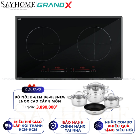 Bếp từ đôi GRANDX GX IP789Lux Series 7 - Bảo hành chính hãng 4 năm