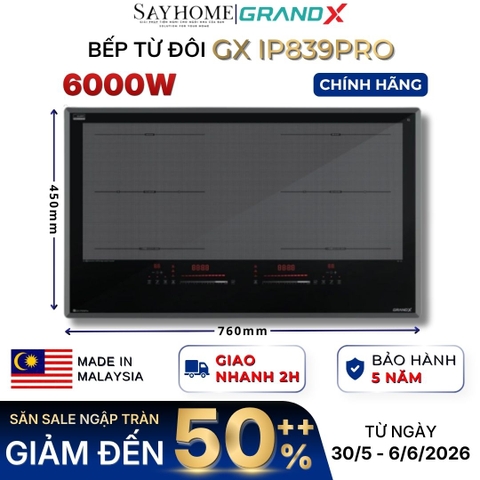 Bếp từ đôi GRANDX GX IP839Pro Series 8 - Bảo hành chính hãng 5 năm