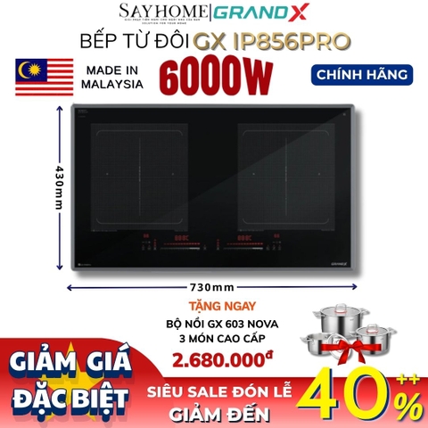 Bếp từ đôi GRANDX GX IP856Pro Series 8 - Bảo hành chính hãng 5 năm