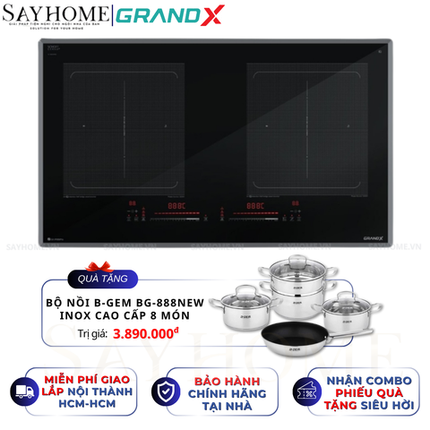 Bếp từ đôi GRANDX GX IP856Pro Series 8 - Bảo hành chính hãng 5 năm