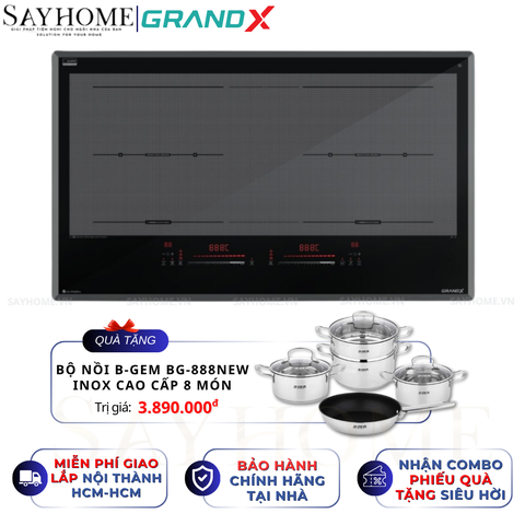 Bếp từ đôi GRANDX GX IP859Pro Series 8 - Bảo hành chính hãng 5 năm