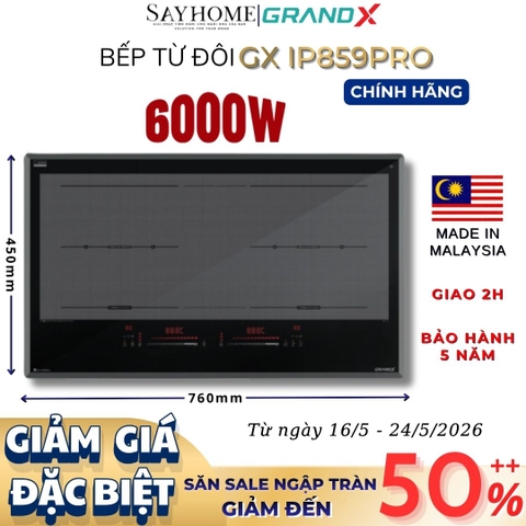 Bếp từ đôi GRANDX GX IP859Pro Series 8 - Bảo hành chính hãng 5 năm